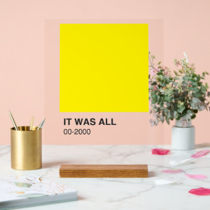 Gelbes Farblied - klarer Hintergrund Acrylschild