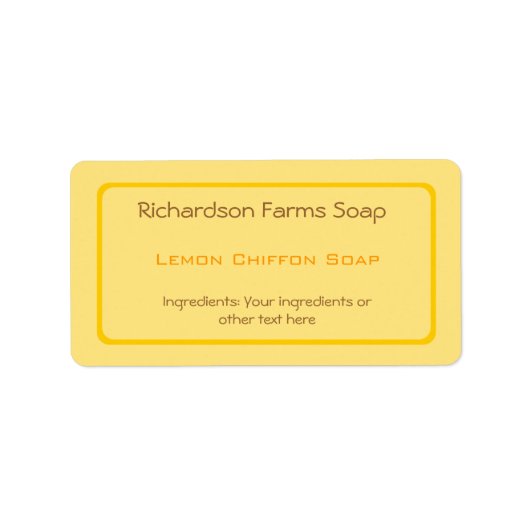 Gelbes Farbseifenlabel Adressaufkleber (Vorne)