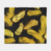 Gelbes Federmuster Fleecedecke (Vorderseite (Horizontal))