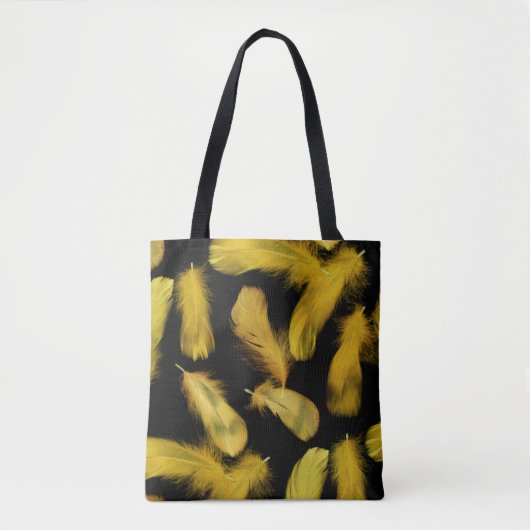 Gelbes Federmuster Tasche (Vorderseite)
