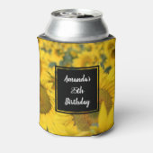 Gelbes Feld der Sonnenblumen Fotografie Geburtstag Dosenkühler (Kanne Rückseite)