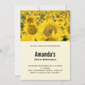 Gelbes Feld der Sonnenblumen Geburtstag Einladung (Vorderseite)