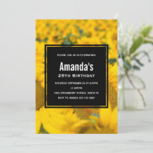 Gelbes Feld der Sonnenblumen Geburtstag