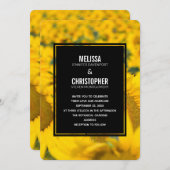 Gelbes Feld der Sonnenblumen Hochzeit Einladung (Vorne/Hinten)