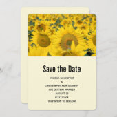 Gelbes Feld der Sonnenblumen Hochzeit Save The Date (Vorne/Hinten)