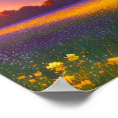Gelbes Feld und Goldener Horizont Poster (Ecke)
