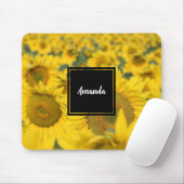 Gelbes Feld von Sonnenblumen Fotografie Mousepad (Mit Mouse)