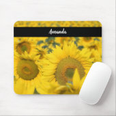 Gelbes Feld von Sonnenblumen Fotografie Mousepad (Mit Mouse)