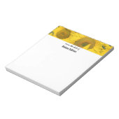 Gelbes Feld von Sonnenblumen Fotografie Notizblock (Rotiert)