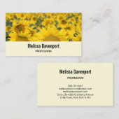 Gelbes Feld von Sonnenblumen Fotografie Visitenkarte (Vorne/Hinten)