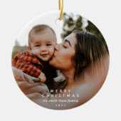 Gelbes festes botanisches Foto Keramik Ornament (Vorne)