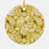 Gelbes festes botanisches Foto Keramik Ornament (Hinten)