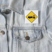 Gelbes Feuerwehrauto Warnschild Button (Beispiel)