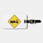 Gelbes Feuerwehrauto Warnschild Gepäckanhänger (Vorderseite horizontal)