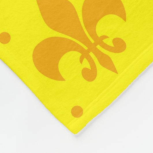 Gelbes Fleur-de-lis-Muster Fleecedecke (Ecke)