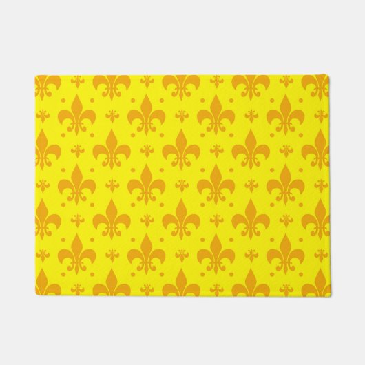 Gelbes Fleur-de-lis-Muster Fußmatte (Vorderseite)