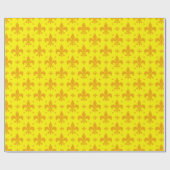 Gelbes Fleur-de-lis-Muster Geschenkpapier (Flach)