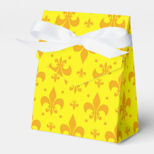 Gelbes Fleur-de-lis-Muster Geschenkschachtel