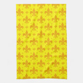 Gelbes Fleur-de-lis-Muster Geschirrtuch (Vertikal)