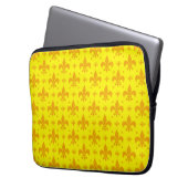 Gelbes Fleur-de-lis-Muster Laptopschutzhülle (Vorderseite Links)