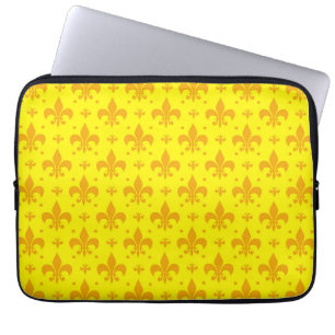 Gelbes Fleur-de-lis-Muster Laptopschutzhülle