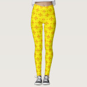 Gelbes Fleur-de-lis-Muster Leggings (Vorderseite)