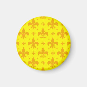 Gelbes Fleur-de-lis-Muster Magnet