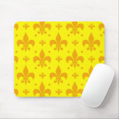 Gelbes Fleur-de-lis-Muster Mousepad (Mit Mouse)