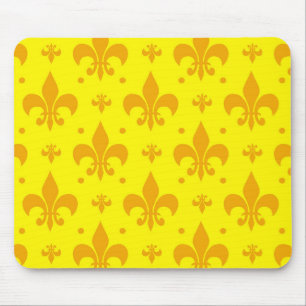 Gelbes Fleur-de-lis-Muster Mousepad