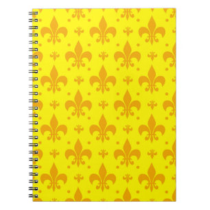 Gelbes Fleur-de-lis-Muster Notizblock