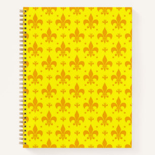 Gelbes Fleur-de-lis-Muster Notizblock