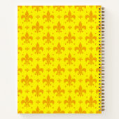 Gelbes Fleur-de-lis-Muster Notizblock (Rückseite)