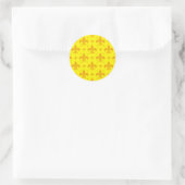 Gelbes Fleur-de-lis-Muster Runder Aufkleber (Tasche)