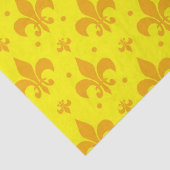 Gelbes Fleur-de-lis-Muster Seidenpapier (Detail)
