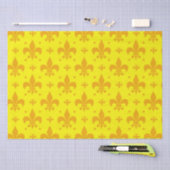 Gelbes Fleur-de-lis-Muster Seidenpapier (Handwerk)