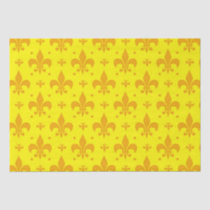 Gelbes Fleur-de-lis-Muster Seidenpapier