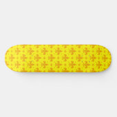 Gelbes Fleur-de-lis-Muster Skateboard (Horizontal)