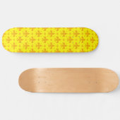 Gelbes Fleur-de-lis-Muster Skateboard (Horizontal)