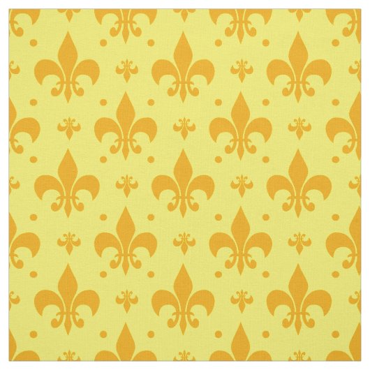 Gelbes Fleur-de-lis-Muster Stoff (Muster)