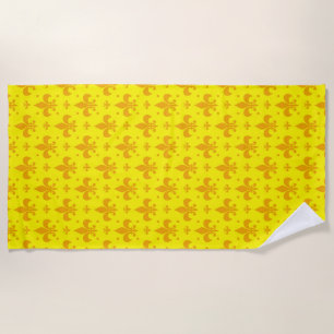 Gelbes Fleur-de-lis-Muster Strandtuch