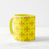 Gelbes Fleur-de-lis-Muster Tasse (Vorderseite Links)