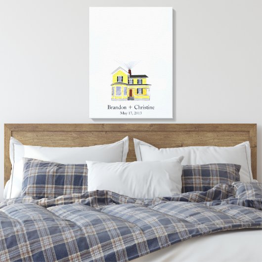 Gelbes Floating Zuhause Fingerprint Gästebuch (Insitu (Schlafzimmer))