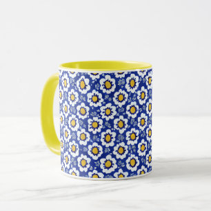 Gelbes florales arabisches Muster Tasse