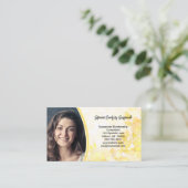 Gelbes florales Foto mit QR-Code Visitenkarte (Stehend Vorderseite)