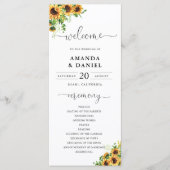 Gelbes florales Hochzeitsprogramm Programm (Vorderseite)