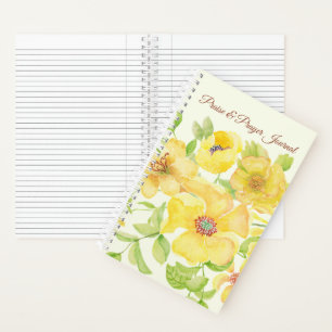 Gelbes florales Lob- und Gebetsjournal Notizblock