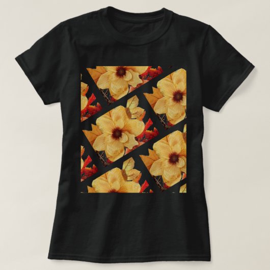 Gelbes florales T-Shirt hell und Hübsch (Design vorne)
