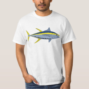 Gelbes Flossenthunfischhemd T-Shirt