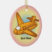 Gelbes Flugzeug Keramik Ornament (Rechts)