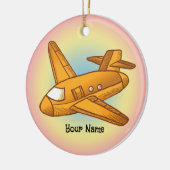 Gelbes Flugzeug Keramik Ornament (Links)